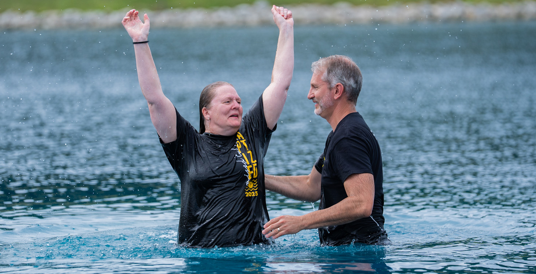 Outdoor baptism service